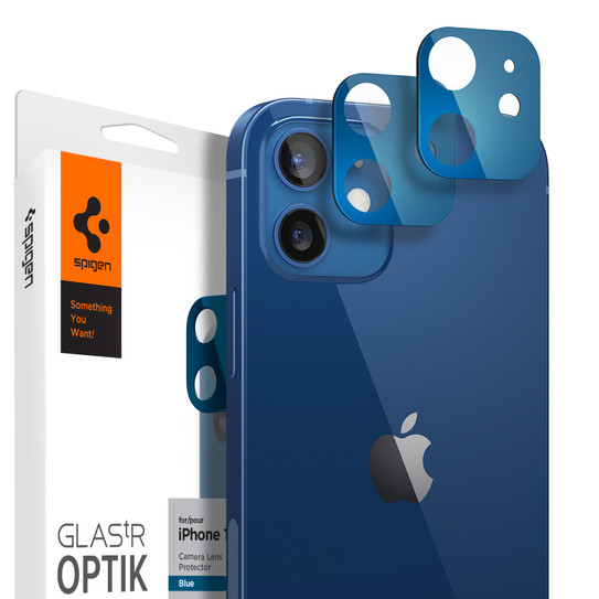Spigen Glas.tR Optik Lens Tempered Glass iPhone 12 - Blue