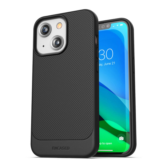 Encased Thin Armor Case iPhone 13 Mini with Belt Clip Holster - Black