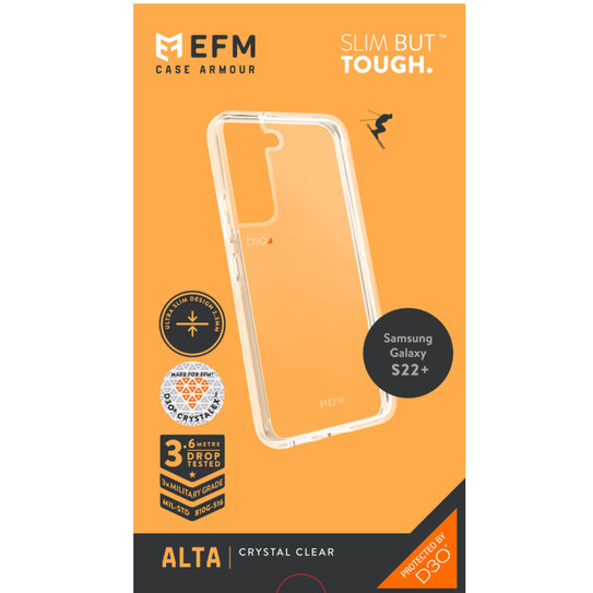 EFM Alta D3O Crystalex Case Armour Samsung Galaxy S22+ Plus - Clear