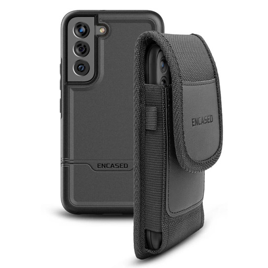 Encased Rebel Case Samsung Galaxy S22+ Plus with Pouch - Black