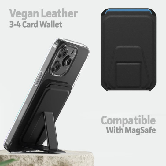 Encased Clear Back Magsafe Case iPhone 14 Pro Max with Leather Wallet - Clear