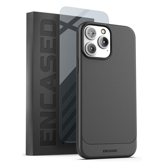 Encased Thin Armor Case with Screen Protector iPhone 14 Pro - Black