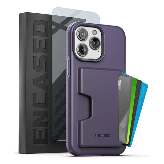 Encased Phantom Wallet Case with Screen Protector iPhone 14 Pro - Purple Encased Phantom Wallet Case with Screen Protector iPhone 14 Pro - Purple