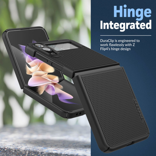 Encased Duraclip Case Samsung Galaxy Z Flip4 with Belt Clip Holster - Black