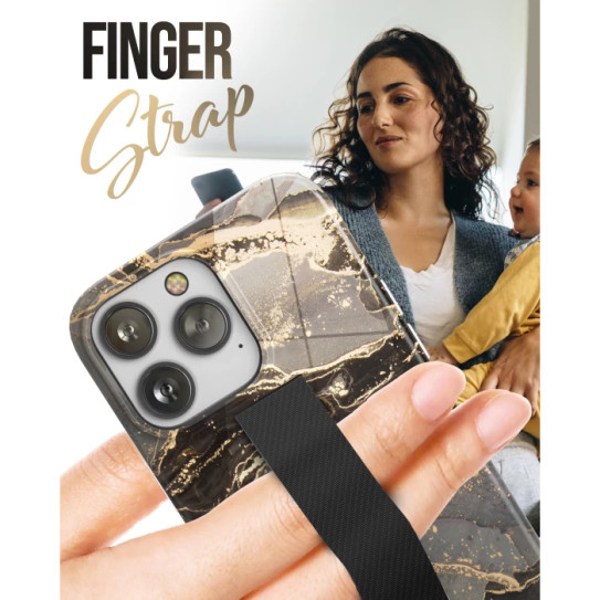 Encased Loop Case with Screen Protector iPhone 14 Pro Max - Black Marble