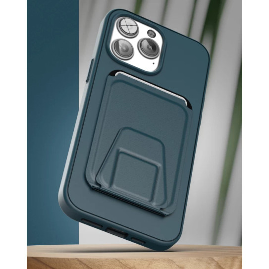 Encased Slimshield Magsafe Case iPhone 14 Pro with Leather Wallet - Blue