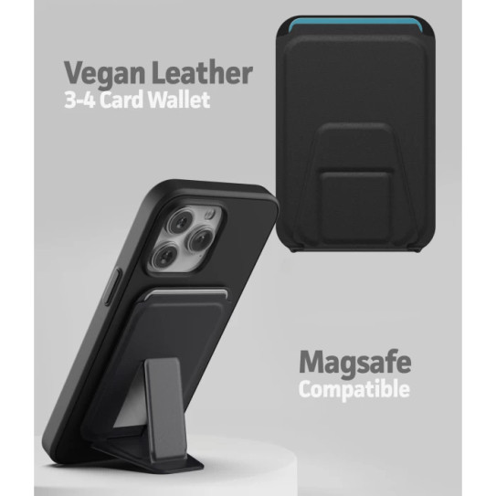 Encased Slimshield Magsafe Case iPhone 14 Pro with Leather Wallet - Black