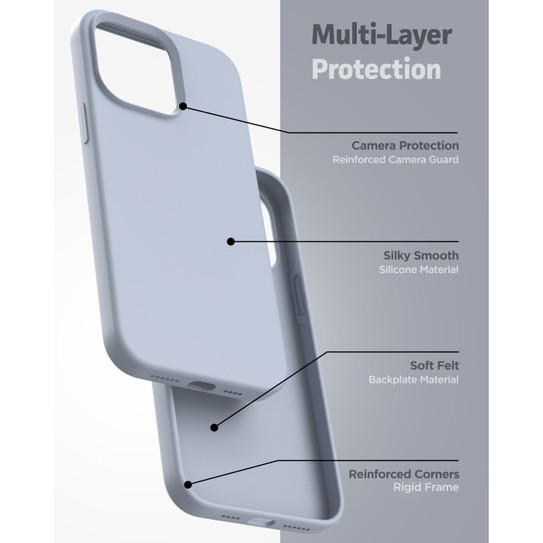 Encased Silicone Case iPhone 14 Pro Max with Neck and Wrist Strap - Lavender