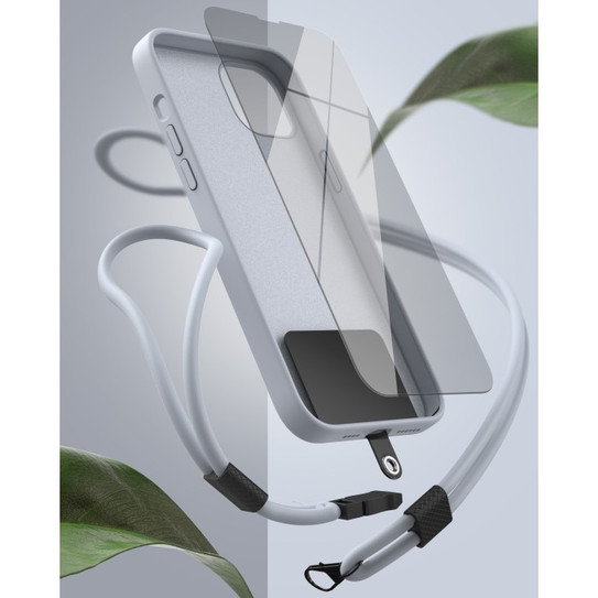 Encased Silicone Case iPhone 14 Pro with Neck and Wrist Strap - Lavender