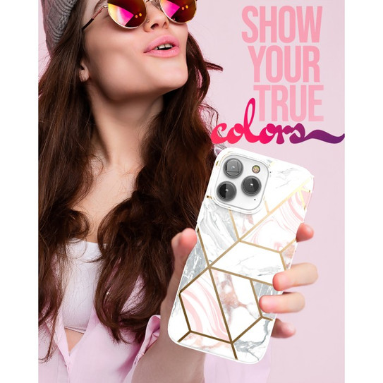 Encased Lexion MagSafe Case with Screen Protector iPhone 14 Pro - White Marble