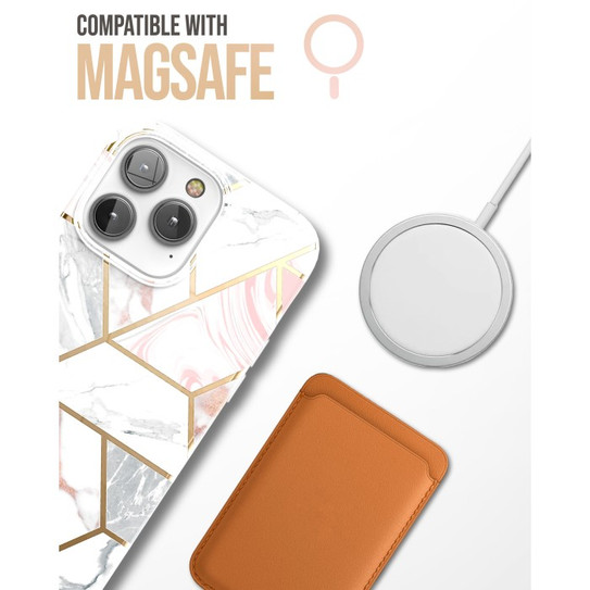 Encased Lexion MagSafe Case with Screen Protector iPhone 14 Pro - White Marble