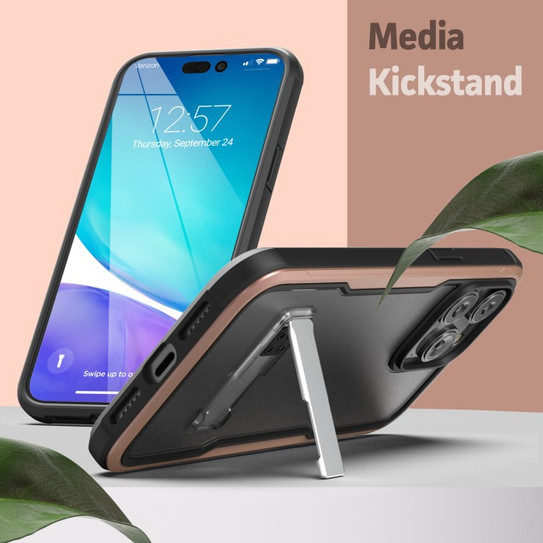 Encased Exos Armor Case with Screen Protector iPhone 14 Pro - Rose Gold