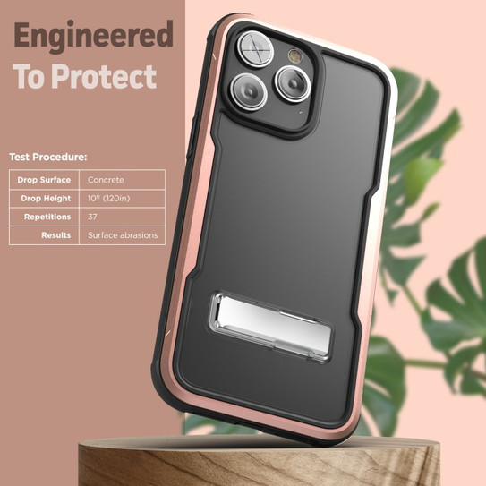 Encased Exos Armor Case with Screen Protector iPhone 14 Pro - Rose Gold