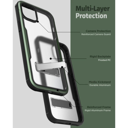 Encased Exos Armor Case with Screen Protector iPhone 14 Pro - Green