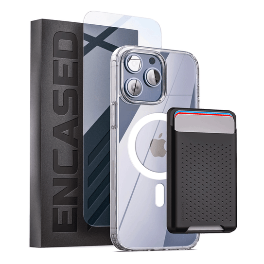 Encased Clear Back Magsafe Case iPhone 14 Pro with TPU Wallet - Clear