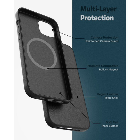 Encased Artura Leather MagSafe Case and Wallet iPhone 14 Pro - Black