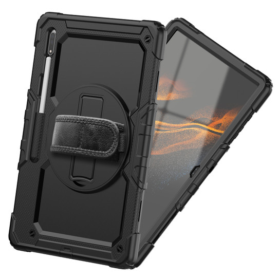 Krakatoo Armor Case Samsung Galaxy Tab S8 Ultra with Handstrap - Black Krakatoo Armor Case Samsung Galaxy Tab S8 Ultra with Handstrap - Black