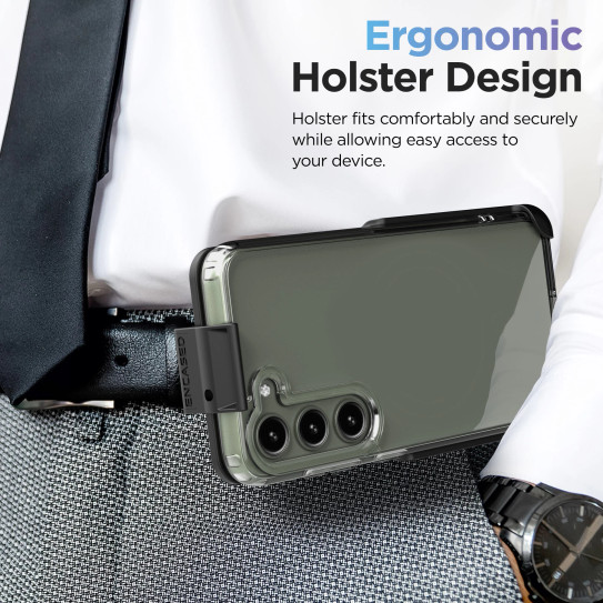 Encased Clear Back Case Samsung Galaxy S23+ Plus with Belt Clip Holster - Clear