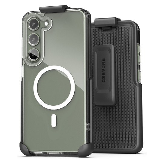 Encased Clear MagSafe Case Samsung Galaxy S23+ Plus with Belt Clip Holster - Clear