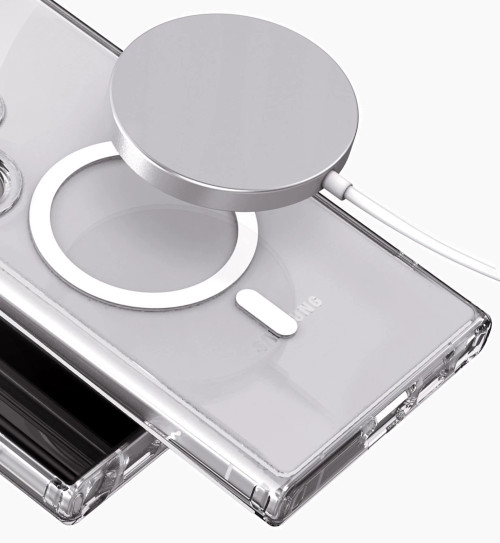Encased Clear MagSafe Case Samsung Galaxy S23 with Portable MagSafe Charger - Clear
