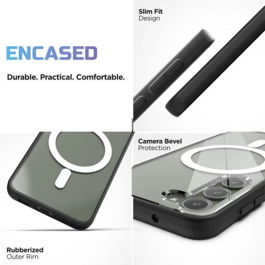 Encased Clear Magsafe Case Samsung Galaxy S23+ Plus - Black