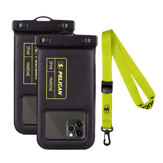 Pelican Waterproof Marine Pouch XL (2 Pack) - Black/Neon Green