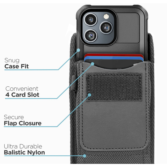 Encased Falcon MagSafe Case iPhone 15 Pro Max with Belt Clip Pouch - Black