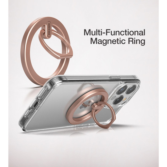 Encased Magsafe Clear Case iPhone 15 Pro Max with MagSafe Gold Ring - Clear