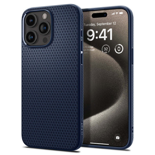 Spigen Liquid Air Case iPhone 15 Pro Max - Navy Blue
