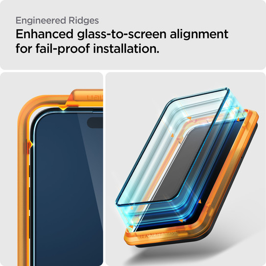 Spigen GLAS.tR AlignMaster Full Cover 2PCS Screen Protector iPhone 15 Pro Max - Black