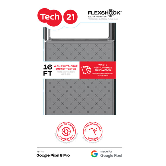 Tech21 Evo Check Case Google Pixel 8 Pro - Smokey/Black