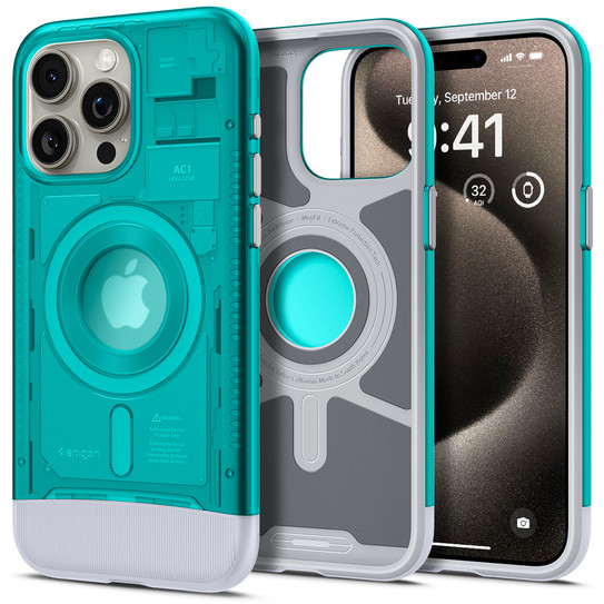 Spigen Classic C1 MagFit Case iPhone 15 Pro Max - Bondi Blue