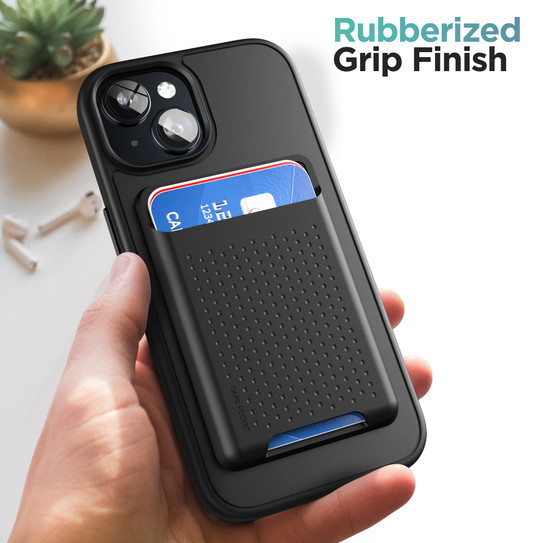 Encased Slimshield Magsafe Case with MagSafe Wallet iPhone 15 Plus - Black