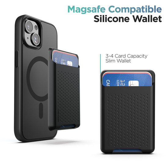 Encased Slimshield Magsafe Case with MagSafe Wallet iPhone 15 - Black