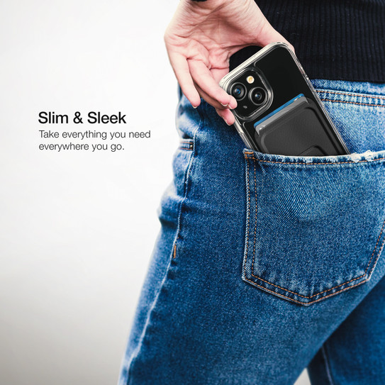 Encased Magsafe Clear Case iPhone 15 with MagSafe Wallet - Clear