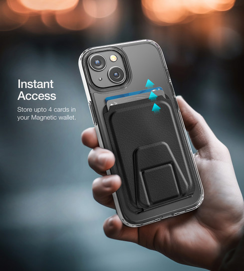 Encased Magsafe Clear Case iPhone 15 Plus with MagSafe Wallet - Clear