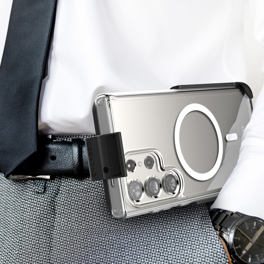 Encased Clear MagSafe Case Samsung Galaxy S24 Ultra with Belt Clip Holster - Clear