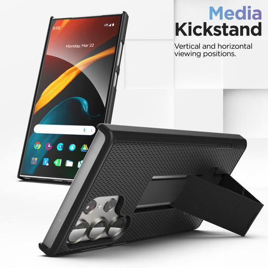 Encased Duraclip Case Samsung Galaxy S24 Ultra with Belt Clip Holster - Black