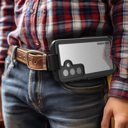 Encased Waterproof Case Samsung Galaxy S24+ Plus with Belt Clip Holster - Black Encased Waterproof Case Samsung Galaxy S24+ Plus with Belt Clip Holster - Black