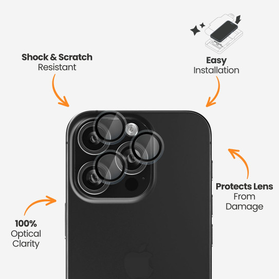 EFM Camera Lens Armour iPhone 16 Pro/16 Pro Max - Clear