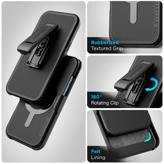 Encased Slimline Case iPhone 16 Pro with Tempered Glass - Black