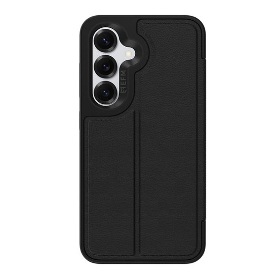EFM Monaco Vegan Leather Wallet with D3O BIO Case Samsung Galaxy S25 - Black