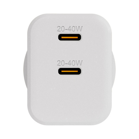 EFM ECO 40W Dual Port Wall Charger With GaN, Power Delivery and PPS - White
