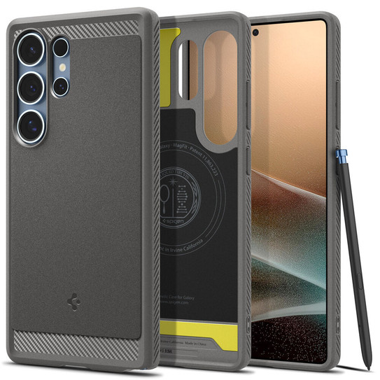 Spigen Rugged Armor MagFit Case Samsung Galaxy S25 Ultra - Marble Grey
