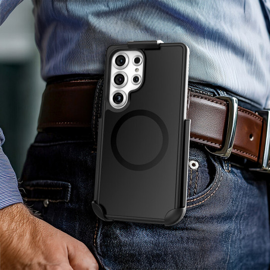 Encased Slimshield Case Samsung Galaxy S25 Ultra with Belt Clip Holster - Black 