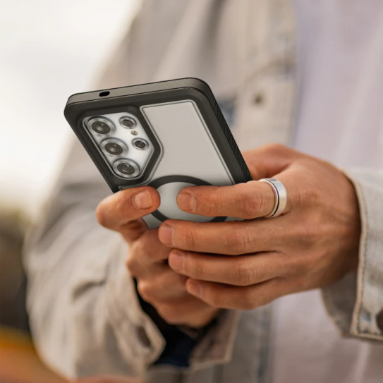 Encased Voyager Case Samsung Galaxy S25 Ultra with Belt Clip Holster - Black