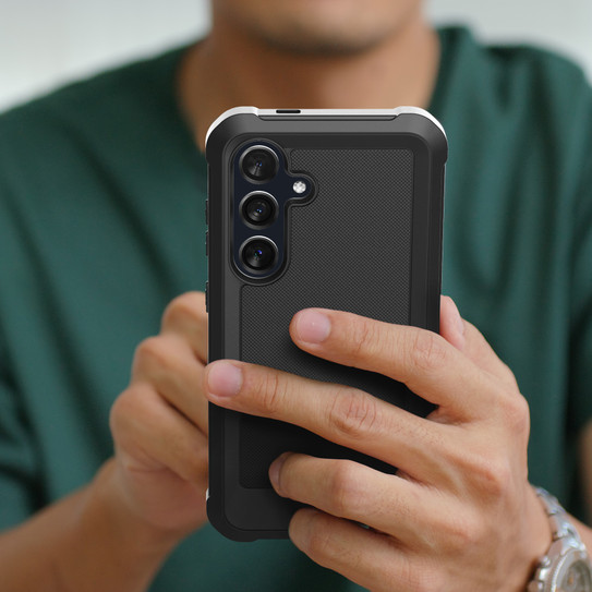 Encased Falcon Case Samsung Galaxy A35 5G with UHD Screen Protector - Black