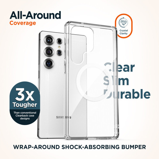 Encased Clear Back Case Samsung Galaxy S25 Ultra with Belt Clip Holster - Clear