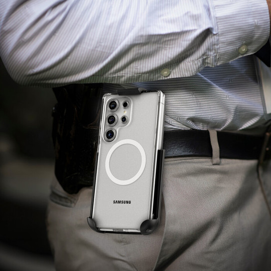 Encased Clear Back Case Samsung Galaxy S25 Ultra with Belt Clip Holster - Clear