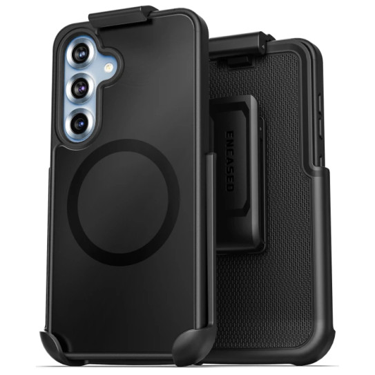 Encased Slimshield Case Samsung Galaxy S25+ Plus with Belt Clip Holster - Black